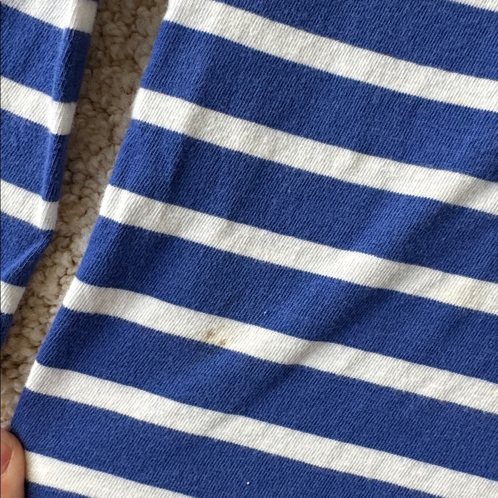 Mini Boden Blue Striped Shirt with Green Crocodile Accent - Picture 7 of 8